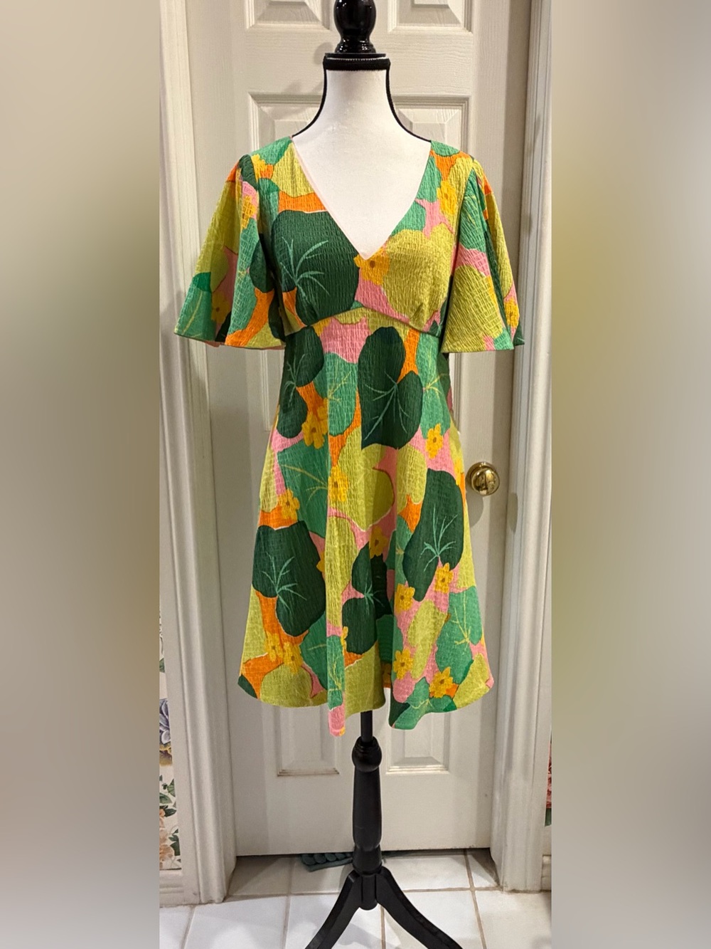 kate spade Pink Multicolor Floral V-Neck Dress